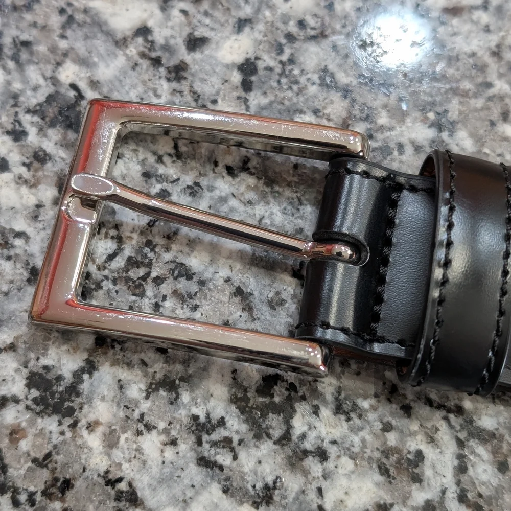 ✨ Brooks Brothers Made in Italy Leather Belt | Black | Luxury Classic Dress Belt
